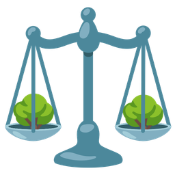balance scale and deciduous tree