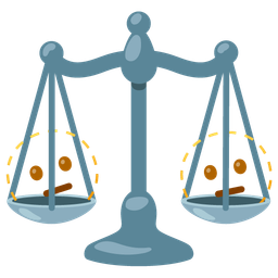 balance scale and dotted line face