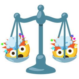 balance scale and exploding head