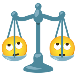 balance scale and face with rolling eyes