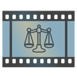 balance scale and film frames