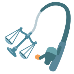 balance scale and fishing pole