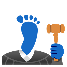 balance scale and footprints