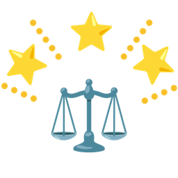 balance scale and glowing star