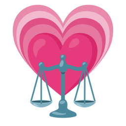 balance scale and growing heart