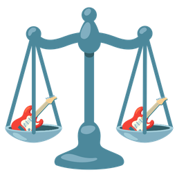 balance scale and guitar
