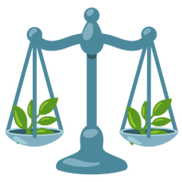 balance scale and herb