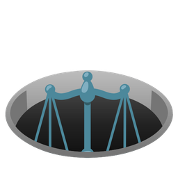 balance scale and hole