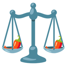 balance scale and hot pepper