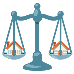 balance scale and house