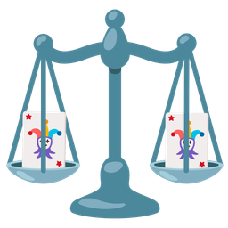 balance scale and joker