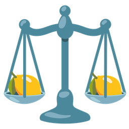 balance scale and lemon