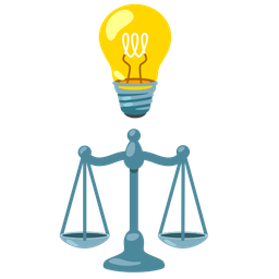balance scale and light bulb