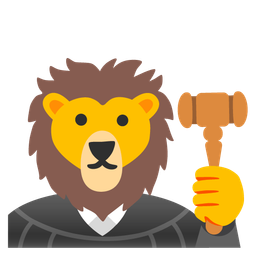 balance scale and lion