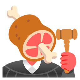 balance scale and meat on bone