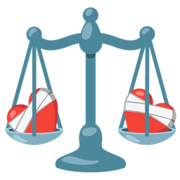 balance scale and mending heart