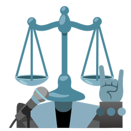 balance scale and microphone