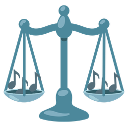 balance scale and musical notes