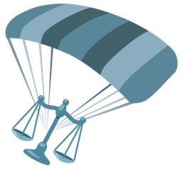 balance scale and parachute