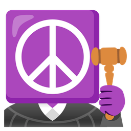 balance scale and peace symbol