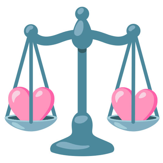 Balance scale and Pink heart