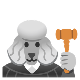 balance scale and poodle