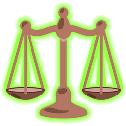 balance scale and radioactive