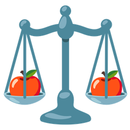 balance scale and red apple
