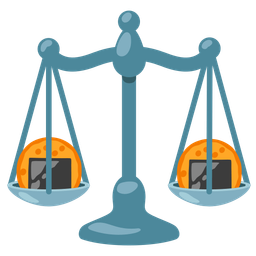 balance scale and rice cracker