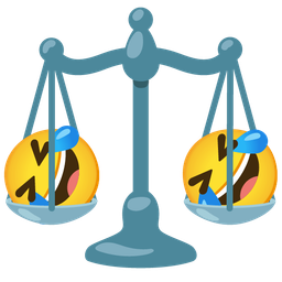 Balance scale and Rolling on the floor laughing