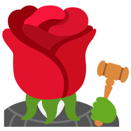 balance scale and rose