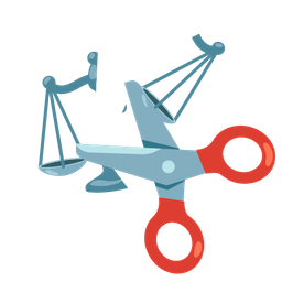 balance scale and scissors
