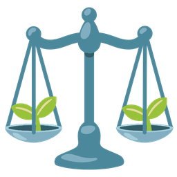 balance scale and seedling