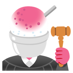 balance scale and shaved ice