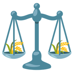 balance scale and sheaf of rice