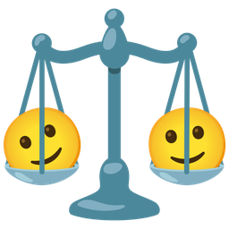 Balance scale and Slightly smiling face
