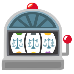 balance scale and slot machine
