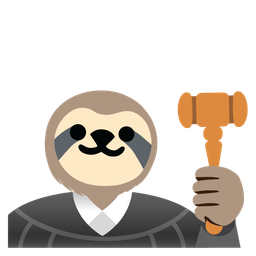 balance scale and sloth