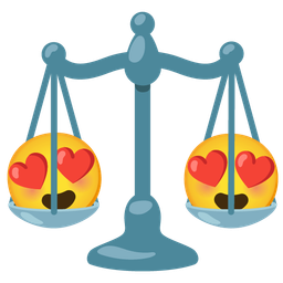 Balance scale and Smiling face with heart-eyes
