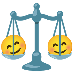 Balance scale and Smiling face with smiling eyes