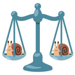 balance scale and snail