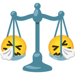 balance scale and sneezing face