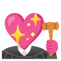 balance scale and sparkling heart