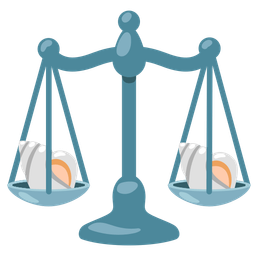 balance scale and spiral shell