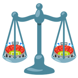 balance scale and stadium