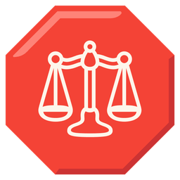 balance scale and stop sign