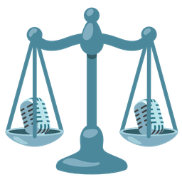 balance scale and studio microphone