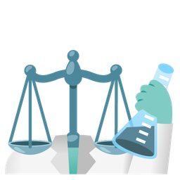 balance scale and test tube