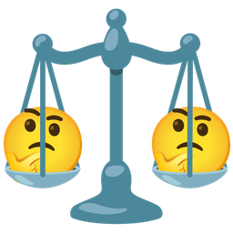 balance scale and thinking face