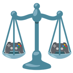 balance scale and video game